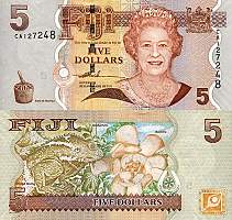 *5 fidžijských dolárov Fidži 2007 P110 UNC - Kliknutím na obrázok zatvorte -